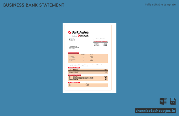 Organisationsdokument der Bank Austria (Word- und PDF-Beispiel)